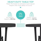 Table pliante à hauteur de bar Best Choice Products 81 cm, accessoire intérieur extérieur avec plateau épais, capacité de 150 kg