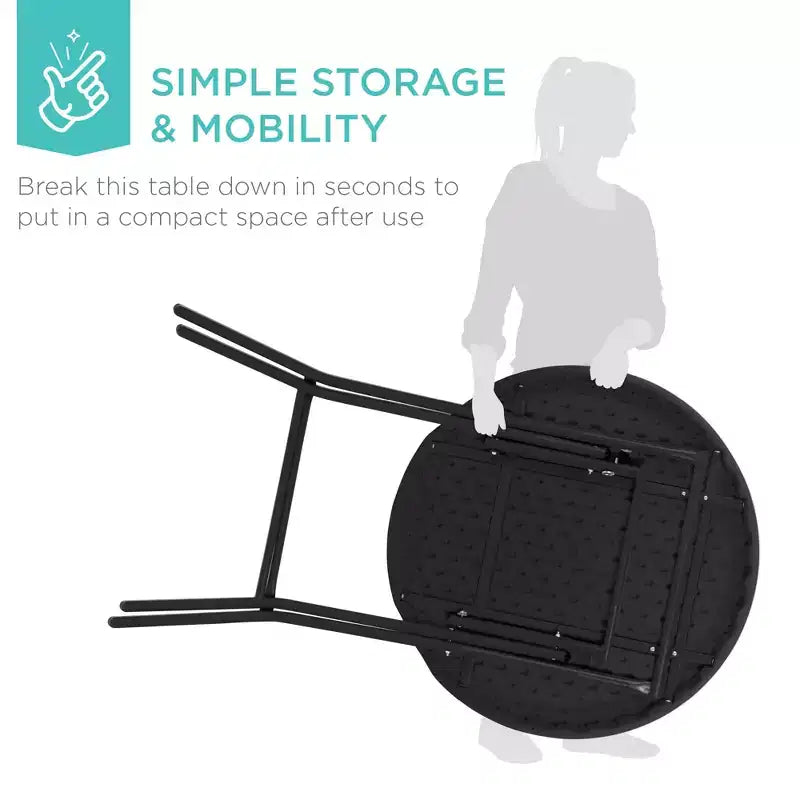 Table pliante à hauteur de bar Best Choice Products 81 cm, accessoire intérieur extérieur avec plateau épais, capacité de 150 kg