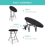 Table pliante à hauteur de bar Best Choice Products 81 cm, accessoire intérieur extérieur avec plateau épais, capacité de 150 kg