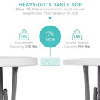 Table pliante à hauteur de bar Best Choice Products 81 cm, accessoire intérieur extérieur avec plateau épais, capacité de 150 kg