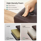 SONGMICS Pouf de rangement pliable de 38 cm, Repose-pieds cubique, Table basse avec poignées à trous, Similicuir