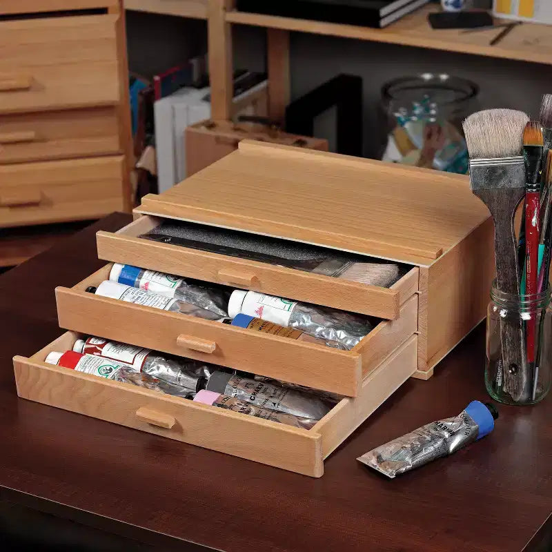 HG Art Concepts – Coffres de rangement pour artistes – Organisateur de studio haut de gamme pour tubes de peinture, pinceaux, crayons, marqueurs et plus encore !