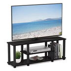Furinno 3-Tier TV Stand for TVs up to 50 TV Entertainment Media Console Center with Square Tube,Americano/Black