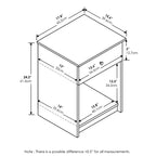 Furinno Lot de 2 tables de chevet Mid-Century, tables d'appoint multifonctionnelles avec tiroir et cube de rangement ouvert pour chambre à coucher, salon, blanc