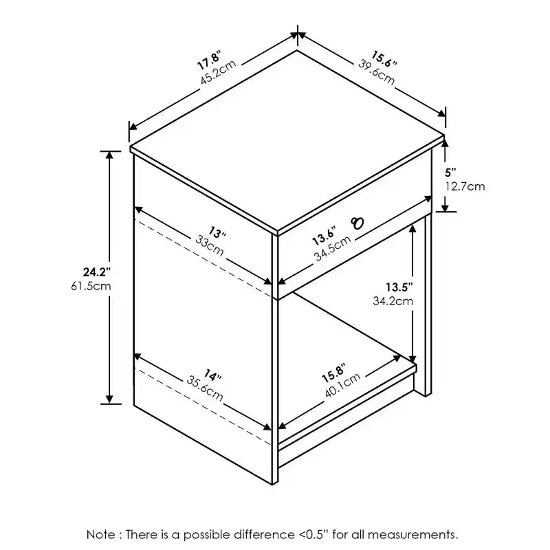 Furinno Lot de 2 tables de chevet Mid-Century, tables d'appoint multifonctionnelles avec tiroir et cube de rangement ouvert pour chambre à coucher, salon, blanc