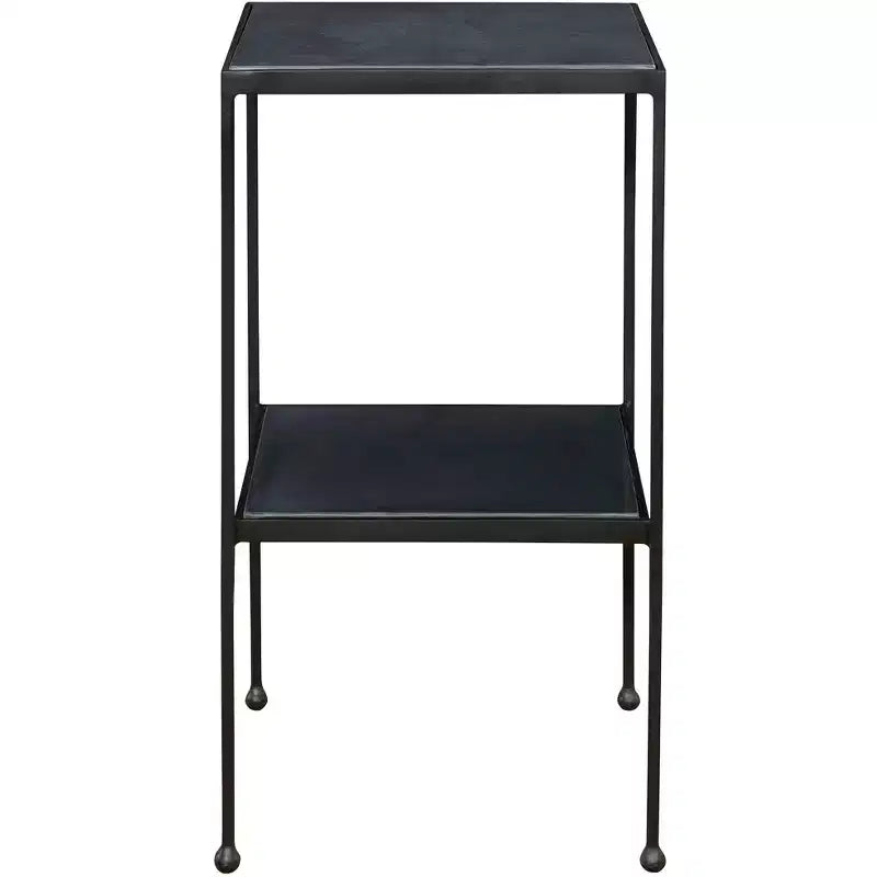Uttermost Sherwood 13 Wide Black Double-Shelf Accent Table