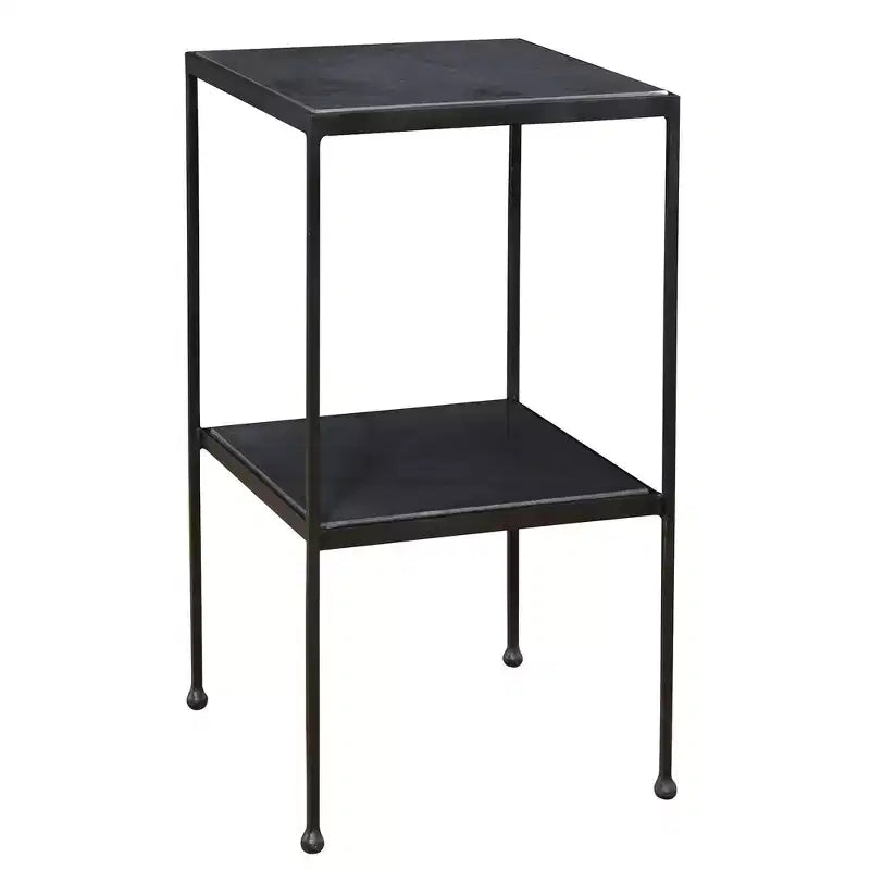 Table d'appoint Uttermost Sherwood à double étagère, 33 cm de large, noire