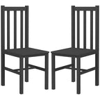 HOMCOM Lot de chaises de salle à manger, chaises de cuisine en bois de pin avec dossier à lattes, chaises de salle à manger style ferme