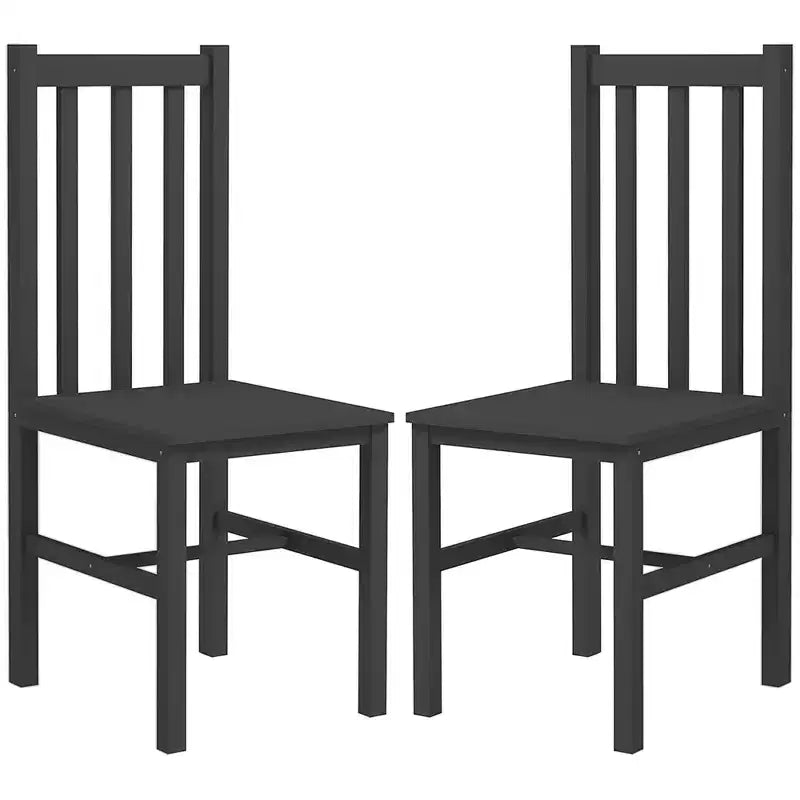 HOMCOM Lot de chaises de salle à manger, chaises de cuisine en bois de pin avec dossier à lattes, chaises de salle à manger style ferme