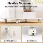 Costway Pupitre mobile réglable en hauteur Chariot pour ordinateur portable avec compartiments de rangement Pupitre roulant avec roulettes verrouillables pour salle de classe, bureau, blanc
