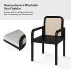Hieromymus Chaises de salle à manger modernes Ratten avec coussin amovible, lot de 2 | HULALA HOME