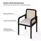 Hieromymus Chaises de salle à manger modernes Ratten avec coussin amovible, lot de 2 | HULALA HOME