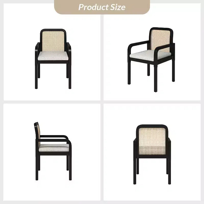 Hieromymus Chaises de salle à manger modernes Ratten avec coussin amovible, lot de 2 | HULALA HOME