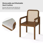 Hieromymus Chaises de salle à manger modernes Ratten avec coussin amovible, lot de 2 | HULALA HOME