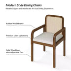 Hieromymus Chaises de salle à manger modernes Ratten avec coussin amovible, lot de 2 | HULALA HOME