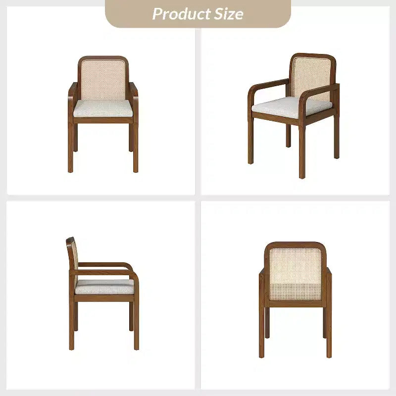 Hieromymus Chaises de salle à manger modernes Ratten avec coussin amovible, lot de 2 | HULALA HOME