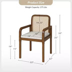 Hieromymus Chaises de salle à manger modernes Ratten avec coussin amovible, lot de 2 | HULALA HOME