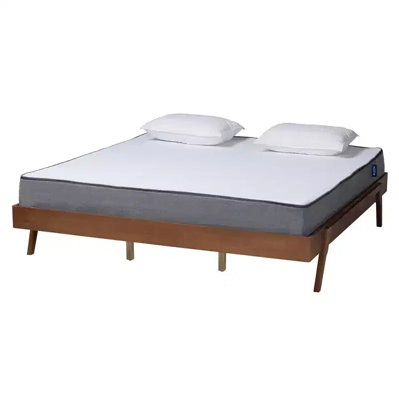 Cadre de lit Baxton Studio Sarita en bois de noyer de style Mid-Century Modern