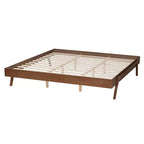 Cadre de lit Baxton Studio Sarita en bois de noyer de style Mid-Century Modern