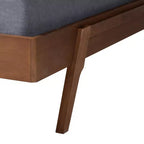 Cadre de lit Baxton Studio Sarita en bois de noyer de style Mid-Century Modern