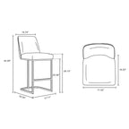 Tabouret de bar en métal rembourré en similicuir Serena de Manhattan Comfort