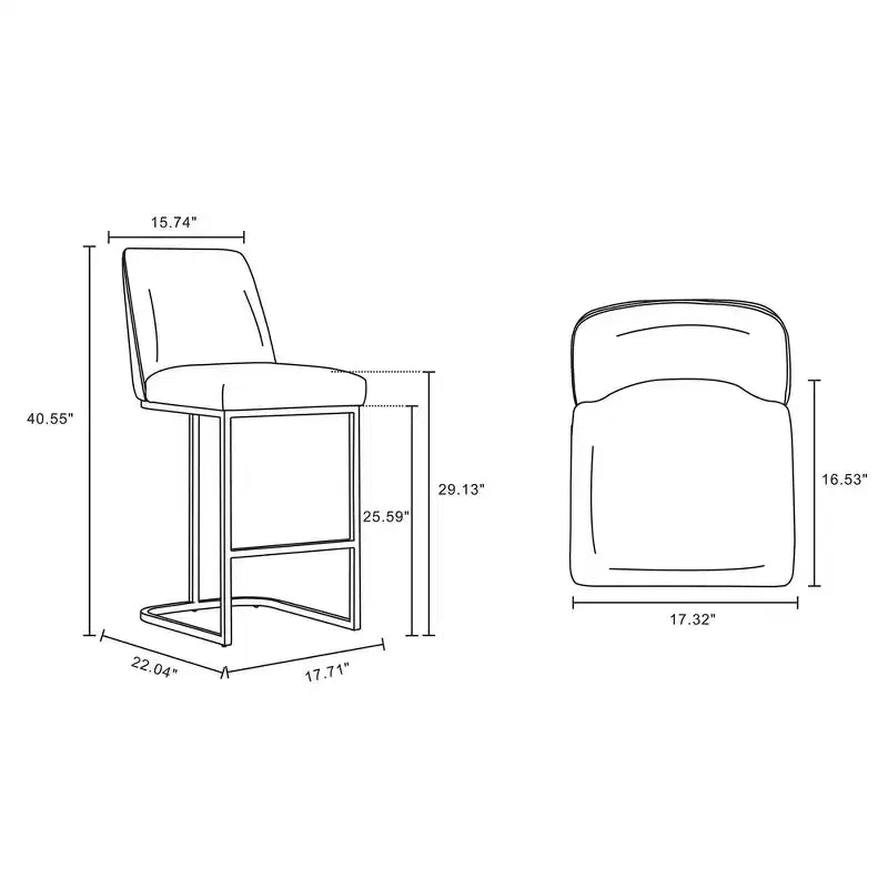 Tabouret de bar en métal rembourré en similicuir Serena de Manhattan Comfort