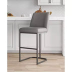 Tabouret de bar en métal rembourré en similicuir Serena de Manhattan Comfort