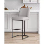 Tabouret de bar en métal rembourré en similicuir Serena de Manhattan Comfort