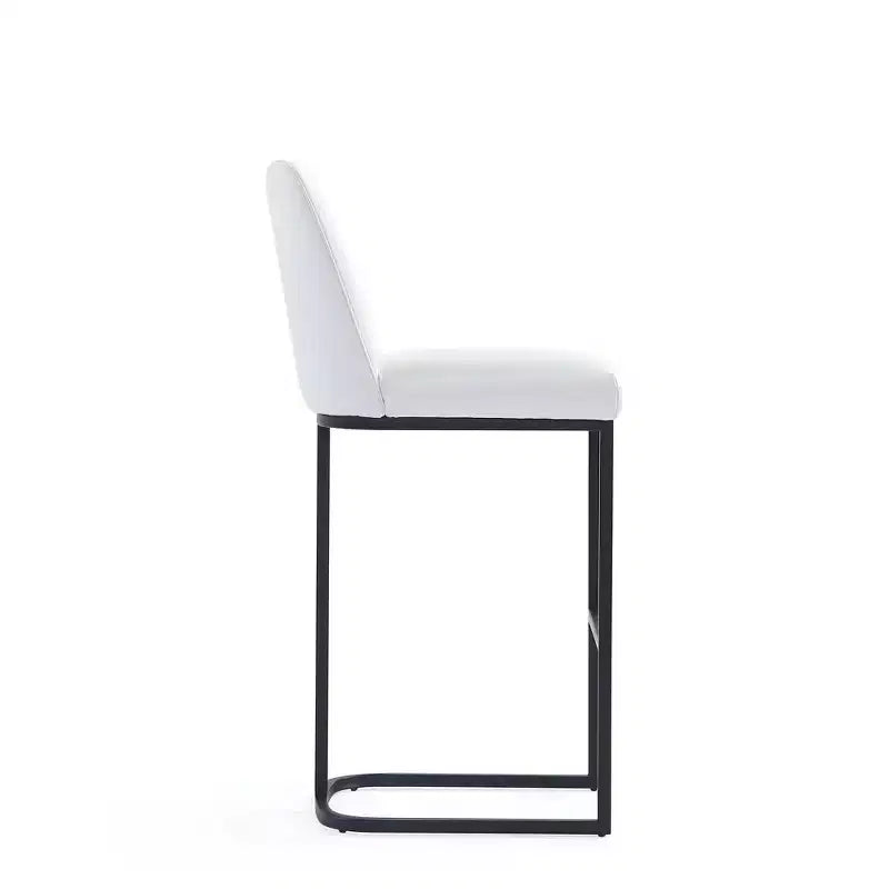 Tabouret de bar en métal rembourré en similicuir Serena de Manhattan Comfort
