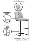 Tabouret de bar en métal rembourré en similicuir Serena de Manhattan Comfort
