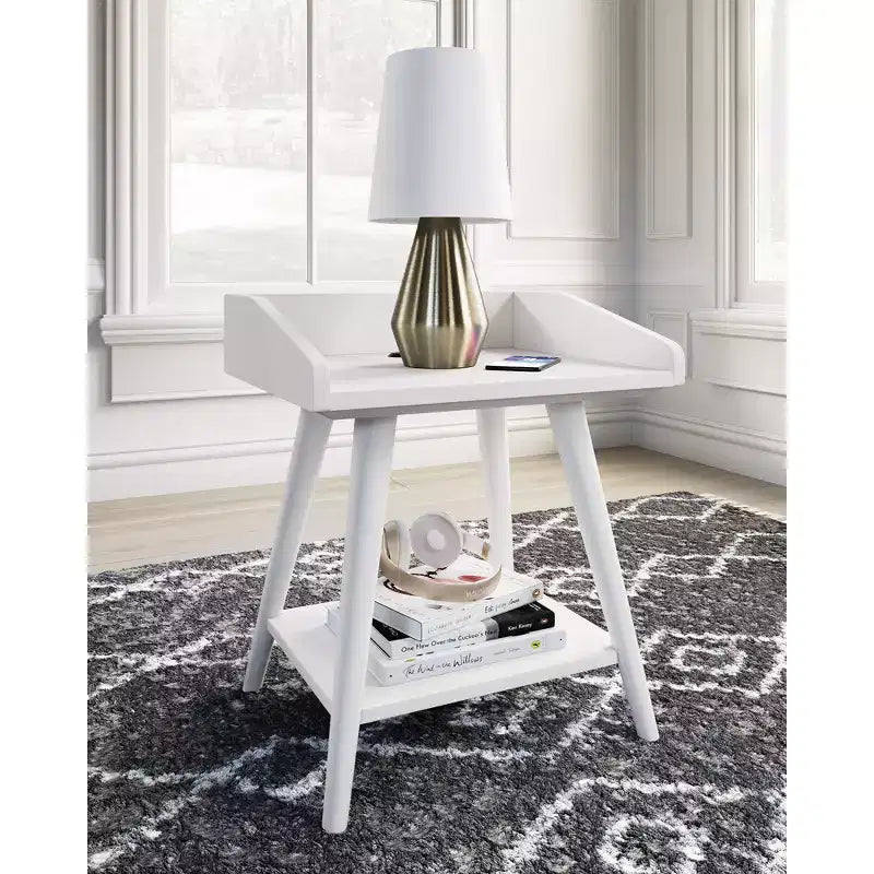 Signature Design by Ashley Blariden – Table d'appoint décontractée, blanc
