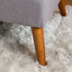Tufted Fabric Ottoman Bench with Wooden Legs