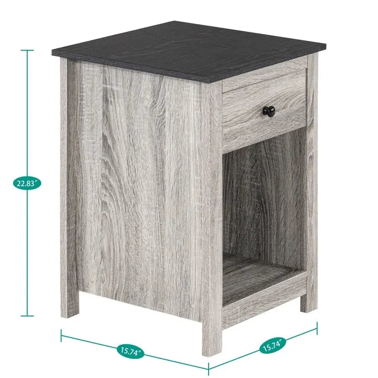 End Table with Drawer and Lower Shelf