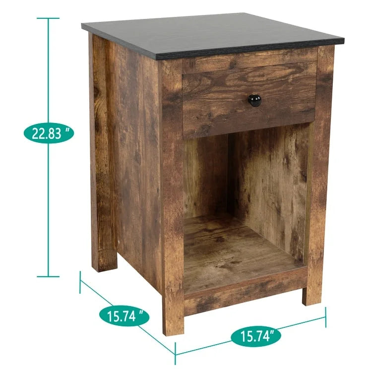 End Table with Drawer and Lower Shelf