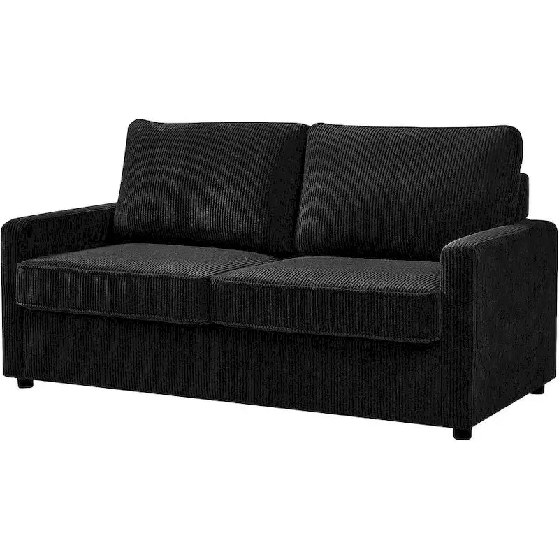 Canapé-lit en velours côtelé avec accoudoirs carrés de 178 cm