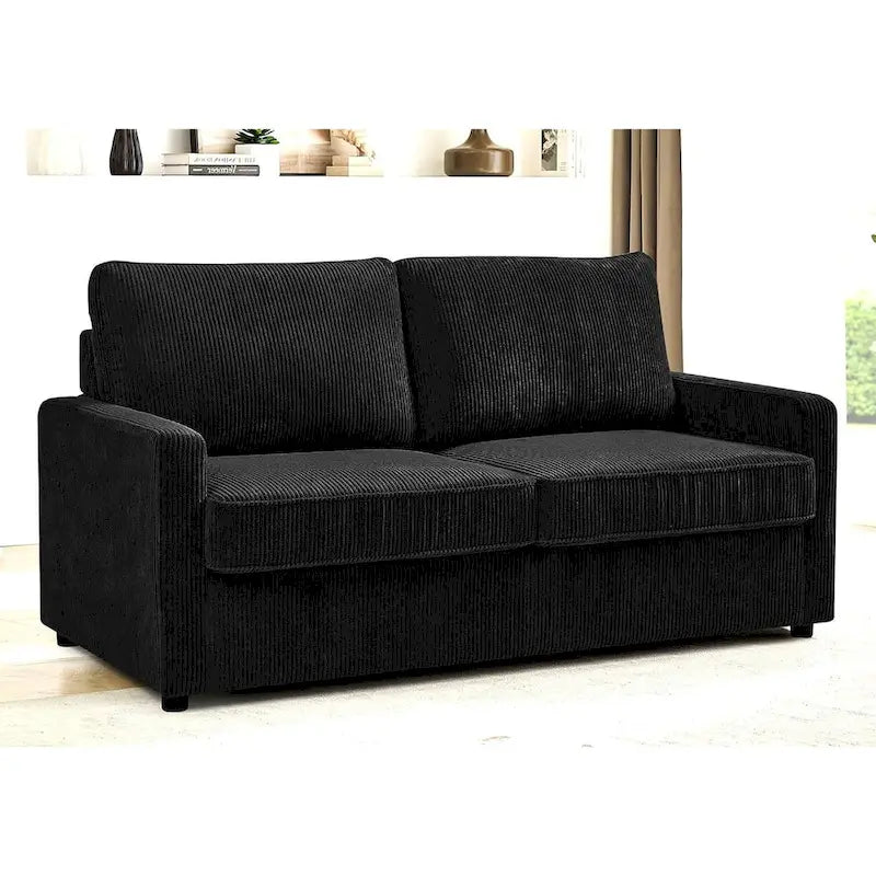 Corduroy 70-Inch Square Arms Sofa Bed