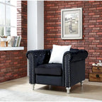 Velvet Crystal Accent Chair
