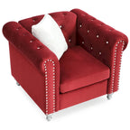 Velvet Crystal Accent Chair