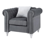 Velvet Crystal Accent Chair