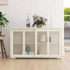 Kitchen Storage Cabinet With Sliding Glass Door, Adjustable Shelf, Wooden Storage Stand Sideboard Buffet Cabinet