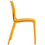 Stackable Acrylic Minimalist Plastic Dining Chair Modern Full Back Transparent Accent Side Chair for Kitchen Set of 4