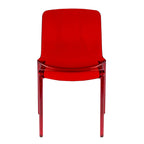 Stackable Acrylic Minimalist Plastic Dining Chair Modern Full Back Transparent Accent Side Chair for Kitchen Set of 4
