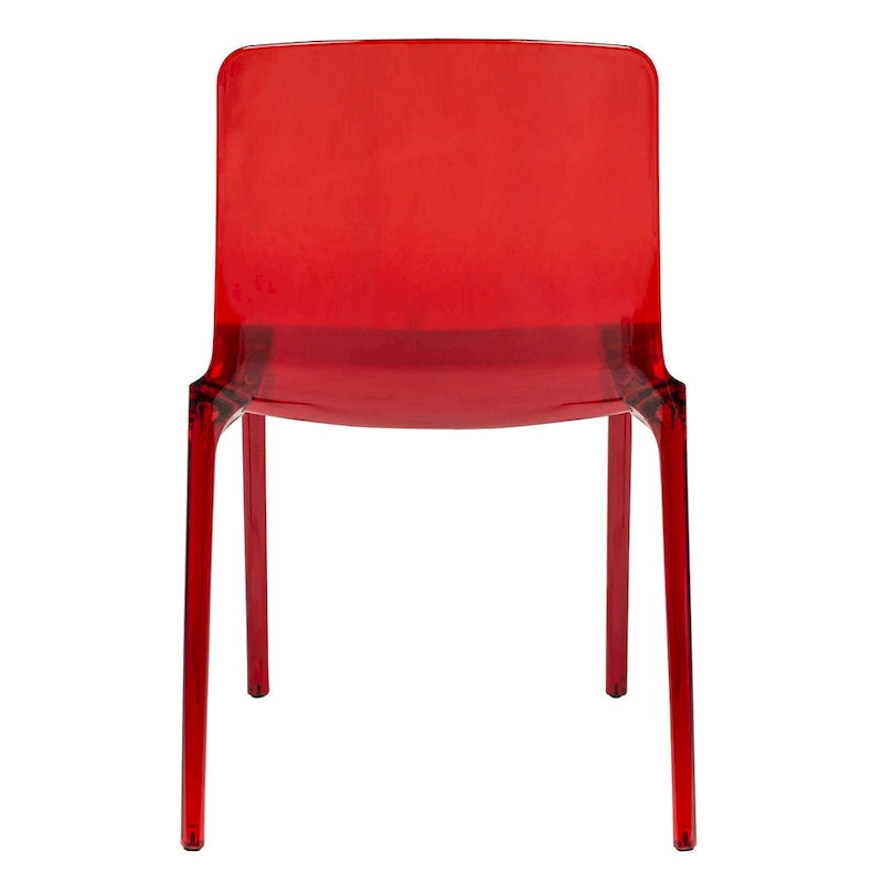 Stackable Acrylic Minimalist Plastic Dining Chair Modern Full Back Transparent Accent Side Chair for Kitchen Set of 4