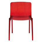Stackable Acrylic Minimalist Plastic Dining Chair Modern Full Back Transparent Accent Side Chair for Kitchen Set of 4