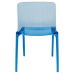 Stackable Acrylic Minimalist Plastic Dining Chair Modern Full Back Transparent Accent Side Chair for Kitchen Set of 4
