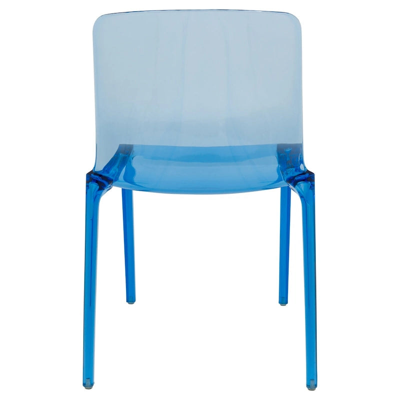 Stackable Acrylic Minimalist Plastic Dining Chair Modern Full Back Transparent Accent Side Chair for Kitchen Set of 4