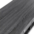 Modern Gray Flared Storage End Table with Drawer and Open Shelf
