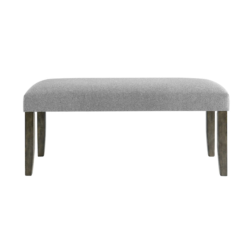 6-Piece Dining Set with Marble Veneer Top and Distressed Grey Finish