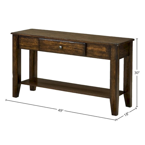 Console de 49 pouces de large avec étagère, coloris Raisin