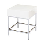 White Metal High-Gloss End Table